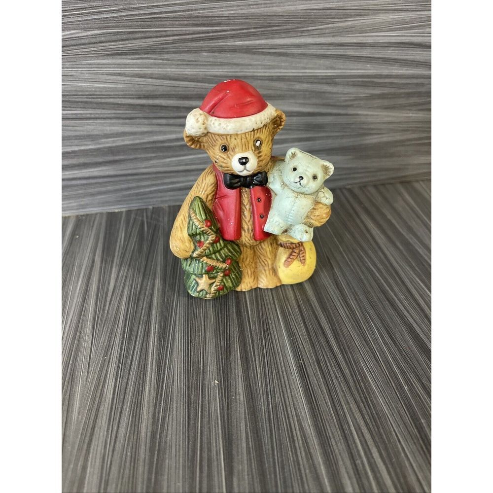Vintage Homco Christmas Santa Claus Bears Porcelain Ceramic‎ Figurines @J